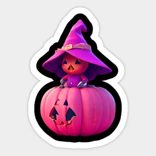 Halloween pink pumpkin Sticker